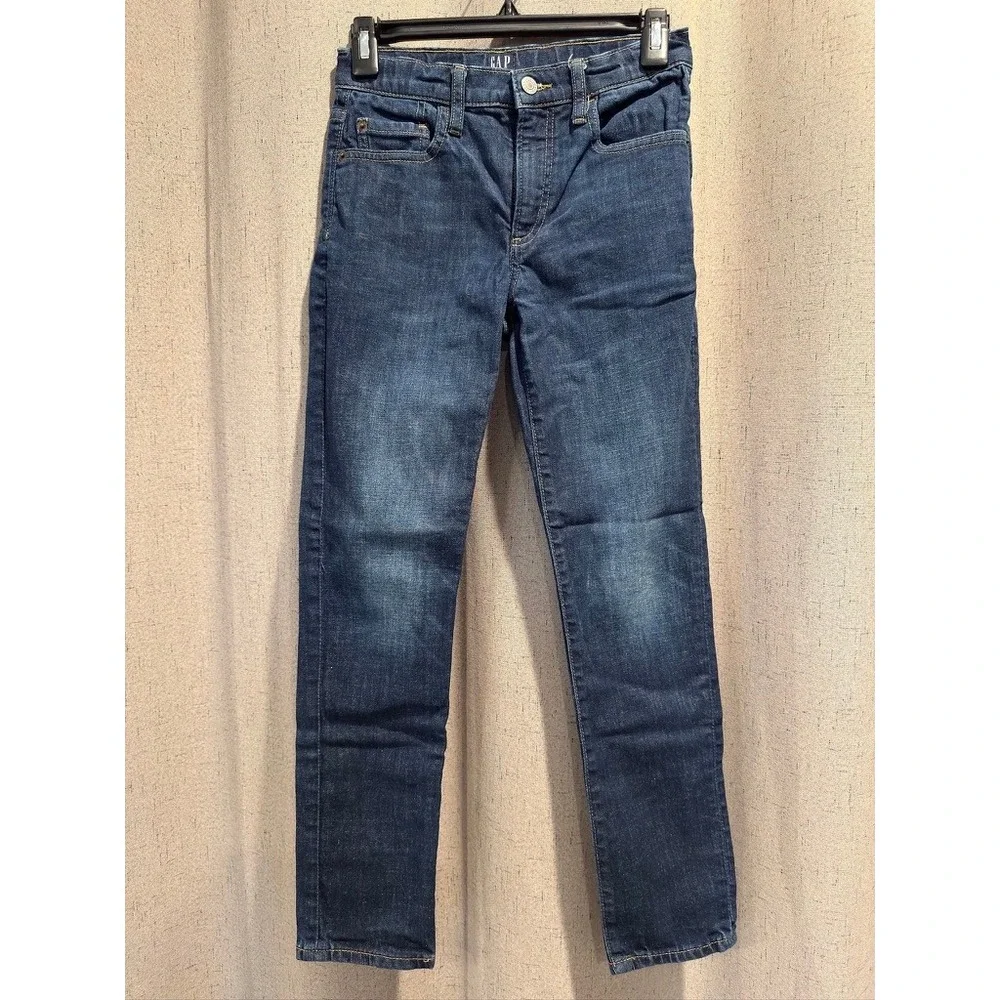 Gap Stretch Slim Taper Jeans Boys Size 12 Dark Wash Excellent Condition